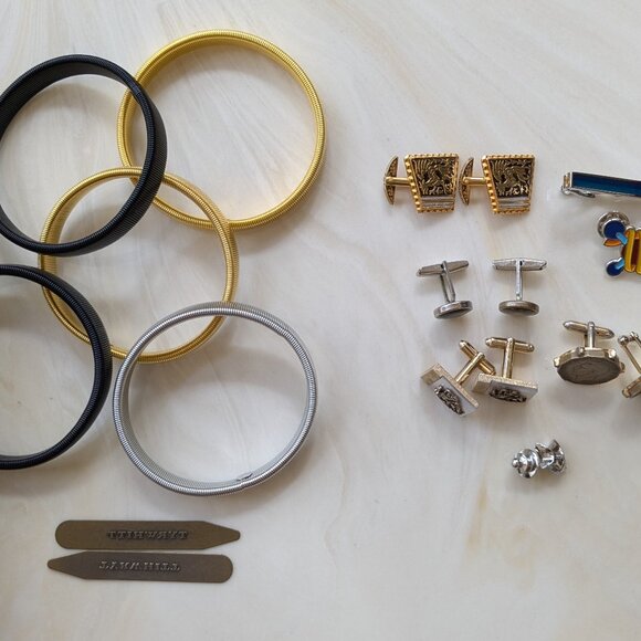 Menswear Accessories Bundle Isaia Brooks Brothers Ties Pocket Squares Cufflinks - Picture 6 of 15